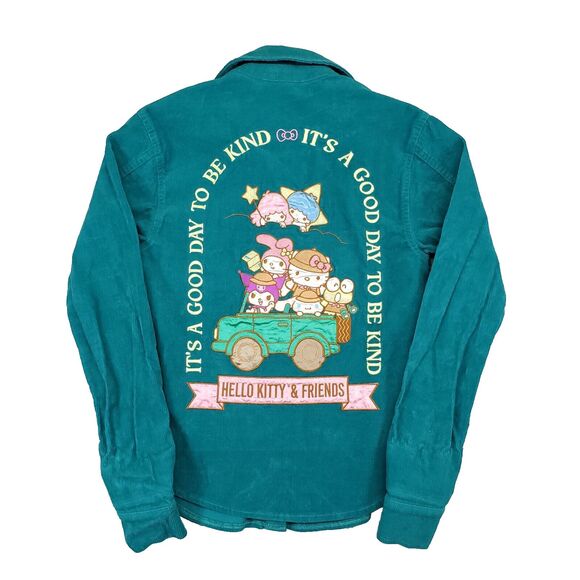 Hello Kitty & Friends Tops - Hello Kitty And Friends Shirt Womens S Green Corduroy SANRIO Good Day To Be Kind